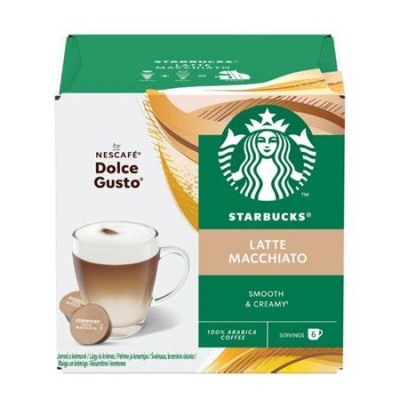 Kávékapszula, 12 db, STARBUCKS by Dolce Gusto®, "Latte Macchiato"