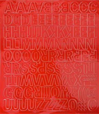 Öntapadós matrica, 2 cm-es, betűlap, piros